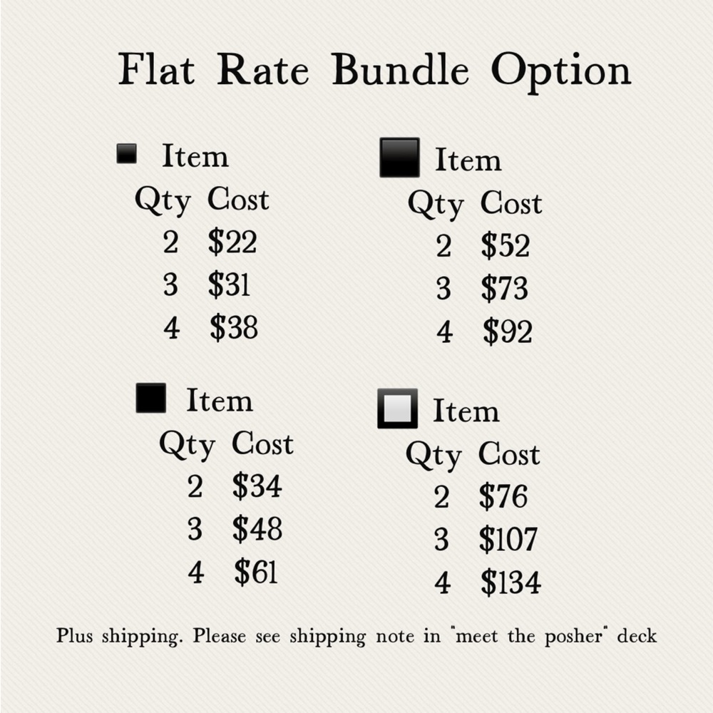 FLAT RATE BUNDLE OPTIONS